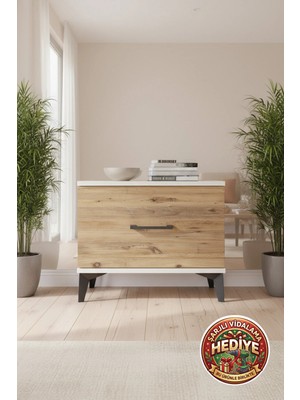 Silva Komodin 60X30X48 Aytaşı-Çam: Tek Çekmeceli Şıklık