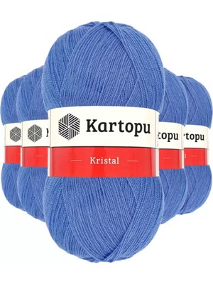 5 Adet Kristal Çift Katlı El Örgü Lif Ipi Koyu Mavi K535 - Kartopu Mudanis