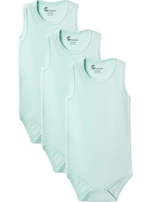 Zenvia Yeşil Askılı Body Zıbın 7-12 Yaş Çocuklar Için (3 Adet) Alttan Çıtçıtlı Özel Gereksin