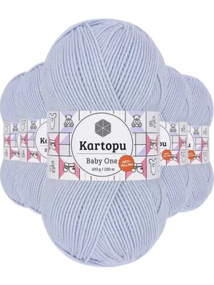 5 Adet Baby One Tüylenmeyen El Örgü Ipi Yünü Buz Mavi K580 - Kartopu Mudanis