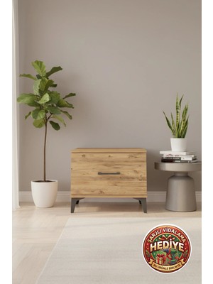 Luna Komodin 1 Çekmeceli 60X44X48 Çam, Yatak Odanıza Şıklık Katın