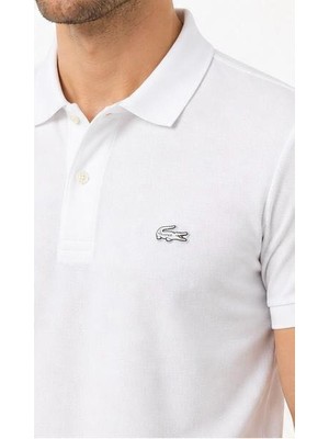 Lacoste Polo Beyaz Özel Logo Regular Fit