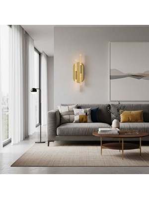 Elizim Home Lighting Bubble Ledli Eskitme Gold Aplik
