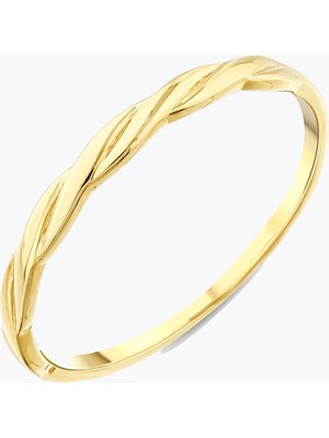 Goldium Jewellery Minimal Ince Burgulu Yüzük