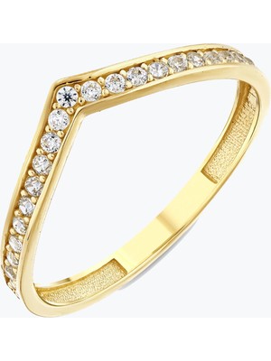 Goldium Jewellery Taç Yarım Tur Yüzük