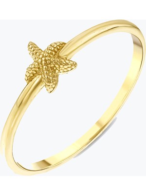 Goldium Jewellery Minimal Deniz Yıldızlı Yüzük