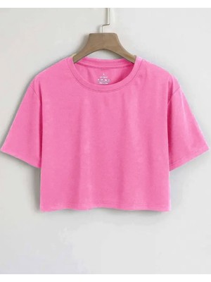 Nigrum Pardus Nıgrum Pardus Yeni Sezon Düz Renk %100 Pamuk Kız Çocuk Oversize Crop T-Shirt