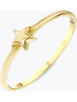 Goldium Jewellery Minimal Yıldızlı Yüzük