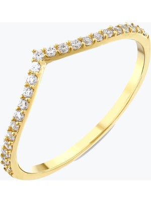 Goldium Jewellery Minimal Taç Yarım Tur Yüzük
