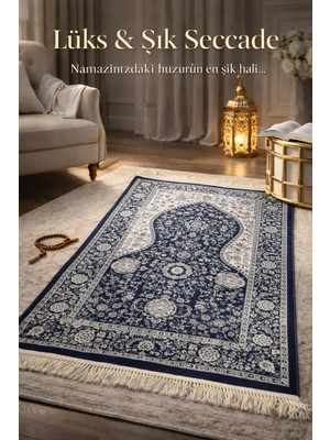 Okan Halıcılık Lüks Ipeksi Viskon Seccade – 100 Tarak Premium Namaz Seccadesi – Makinede Yıkanabilir Şık Seccade