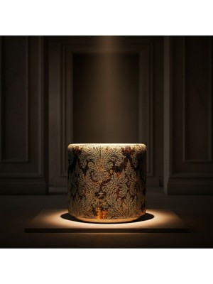 FRAMGAN Atelier Serisi Lüks Puff Metal Ayaklı Özel Dokuma Kumaş Premium Dekoratif Oturum Ürünü