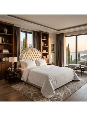 Goldroom Home Çizgili Pamuk Saten Nevresim Takımı