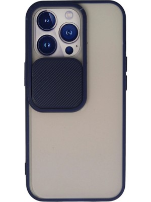 The Gencoo Iphone 13 Pro Kılıf Palm Buzlu Kamera Sürgülü Silikon - Lacivert