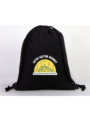 Dekim Moda "fatih Sultan Mehmet" Baskılı Ham Bez Sırt Çantası %100 Pamuk