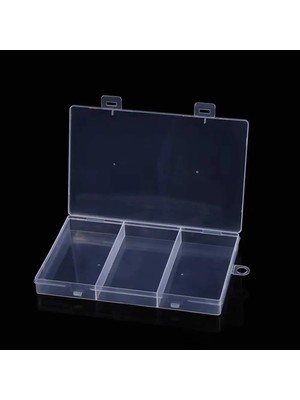 Alkatronik 3 Bölmeli Şeffaf Plastik Organizer Kutu 17.5x11x2cm Elektronik Komponent Vida Direnç Saklama Kutusu