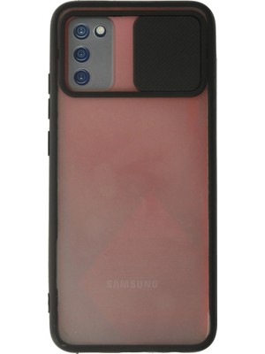 The Gencoo Samsung Galaxy A03S Kılıf Palm Buzlu Kamera Sürgülü Silikon - Siyah