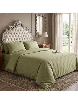 Goldroom Home Çizgili Pamuk Saten Nevresim Takımı