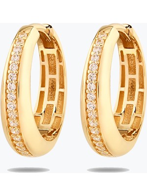 Goldium Jewellery Taş Detay Halka Küpe