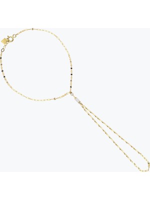 Goldium Jewellery Minimal ve Baget Taşlı Çubuklu Şahmeran