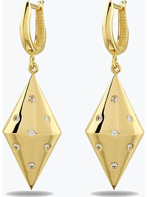 Goldium Jewellery Taşli Baklava Küpe