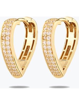 Goldium Jewellery Taşlı Damla Form Küpe