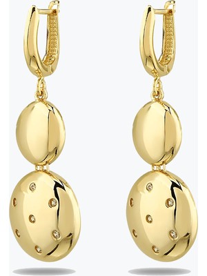 Goldium Jewellery Taşlı Circular Küpe