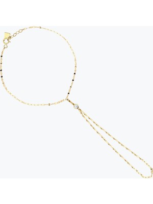 Goldium Jewellery Yuvarlak Taşlı Çubuklu Şahmeran