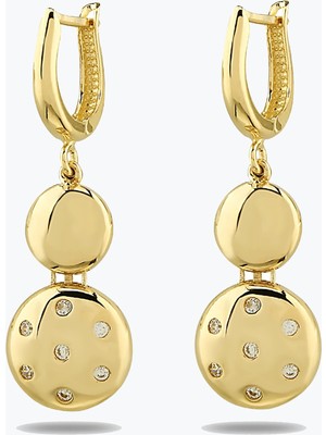 Goldium Jewellery Taşlı Mini Circular Küpe