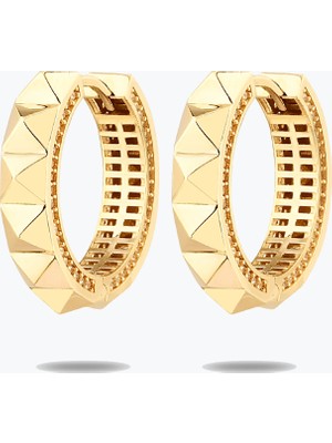 Goldium Jewellery Altın Desenli Halka Küpe