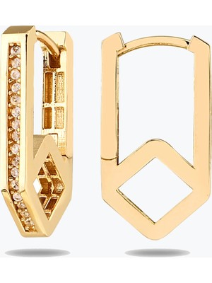 Goldium Jewellery Taş Detaylı Boyut Küpe