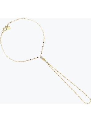 Goldium Jewellery Kare Taşlı Kısa Piramidik Şahmeran