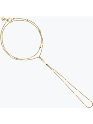 Goldium Jewellery Kare Taşlı Uzun Üçgenli Aynalı Zincir Tek Tur Şahmeran