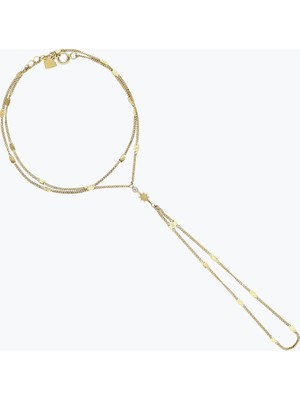 Goldium Jewellery Minimal Taşlı Kutup Yıldızlı Aynalı Zincir Tek Tur Şahmeran