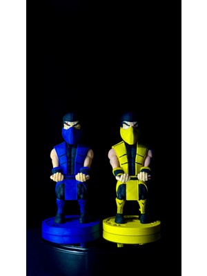 Arez Figür Mortal Kombat Sub-Zero ve Scorpion Figür Seti 18 cm El Boyama Koleksiyonluk Dekoratif 3D Baskı