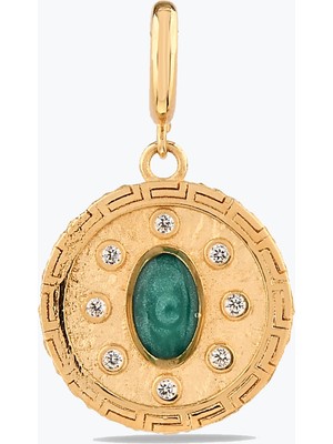 Goldium Jewellery Yeşil Madalyon Charm