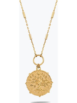 Goldium Jewellery Vintage Soy Ağacı Damga Kolye