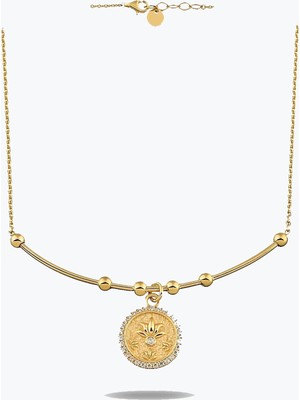 Goldium Jewellery Lotus Uç Tel Kolye