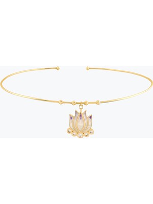 Goldium Jewellery Mor Lotus Tel Choker