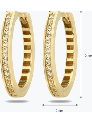 Goldium Jewellery Altın Taşlı Halka Küpe