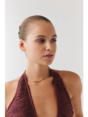 Goldium Jewellery Altın Sade Zincir Choker