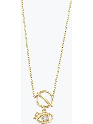 Goldium Jewellery Çizgi Halkalı Gözlü Kolye