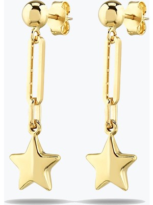 Goldium Jewellery Altın Yıldız Figür Tasarım Küpe