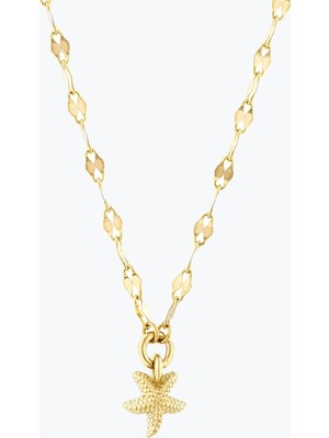 Goldium Jewellery Deniz Yıldızlı Ezme Forse Zincir Choker