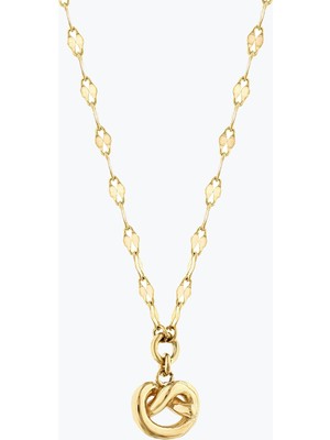 Goldium Jewellery Düğümlü Ezme Forse Zincir Choker
