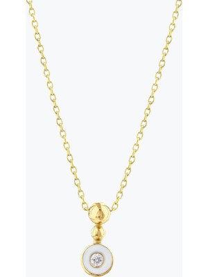 Goldium Jewellery Beyaz Taşlı Parçalı Toplu Kolye