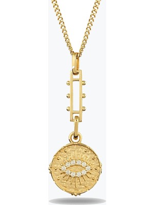Goldium Jewellery Tasarım Taşlı Göz Damga Kolye