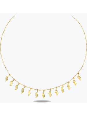 Goldium Jewellery Altın Çoklu Wave Kolye