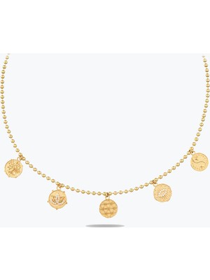 Goldium Jewellery Altın 5 Charm Kolye