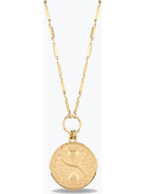 Goldium Jewellery Işıltı Zincir Kalpler Uç Kolye