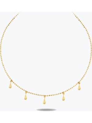 Goldium Jewellery Altın Sade 5 Damlalar Kolye